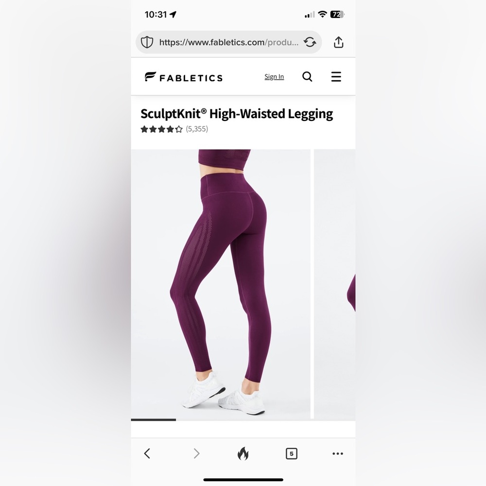 Fabletics Plum color high waisted leggings